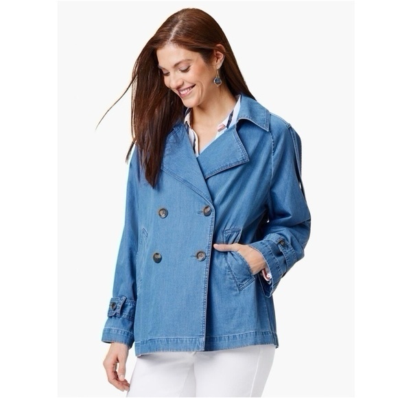 NIC+ZOE Jackets & Blazers - NEW Nic + Zoe Women’s Denim Femme Trench Coat
